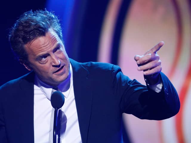 ctor Matthew Perry speaks during the 2012 NHL Awards at the Encore Theater at the Wynn Las Vegas on June 20, 2012 in Las Vegas, Nevada.  (Photo by Isaac Brekken/Getty Images) 