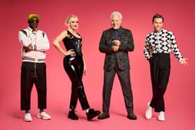 Your hosts for The Voice UK: will.i.am, Anne Marie, Sir Tom Jones and Olly Murs. (Credit: ITV)