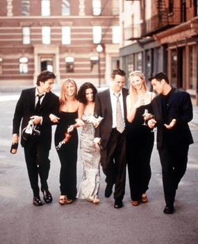 All of the Friends actors; the late Matthew Perry, Jennifer Aniston, Courteney Cox, David Schwimmer, Lisa Kudrow and Matt LeBlanc, have earned a lot of money from reruns of the hit sitcom.  (Photo: Getty Images)