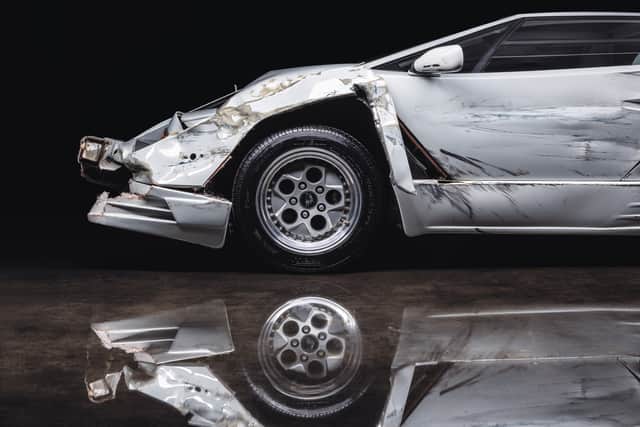 The battered Lamborghini (Bonhams|Cars/SWNS)