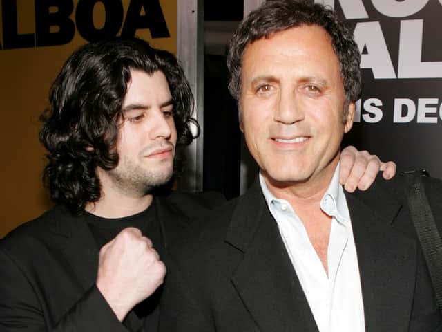 Sage Stallone with his uncle Frank Stallone Jr.