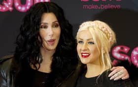 Burlesque stars Cher and Christina Aguilera. Picture: ODD ANDERSEN/AFP via Getty Images