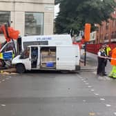 Pedestrian injured after police vehicle crashes in central London on November 2. 