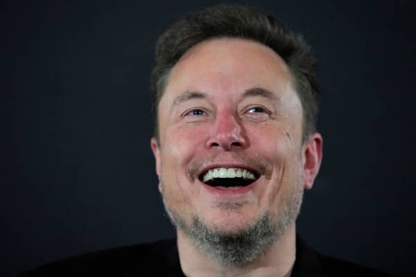 Tesla and SpaceX's CEO Elon Musk laughs during an in-conversation event with British Prime Minister Rishi Sunak on 2 November 2023 (Photo: Kirsty Wigglesworth - WPA Pool/Getty Images)
