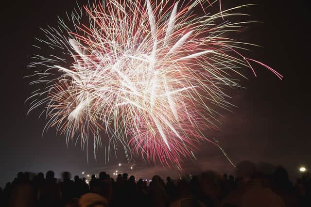 Over 30 firework displays across the UK have been cancelled this weekend after Storm Ciarán brought days of torrential rain. (Photo: Getty Images) 
