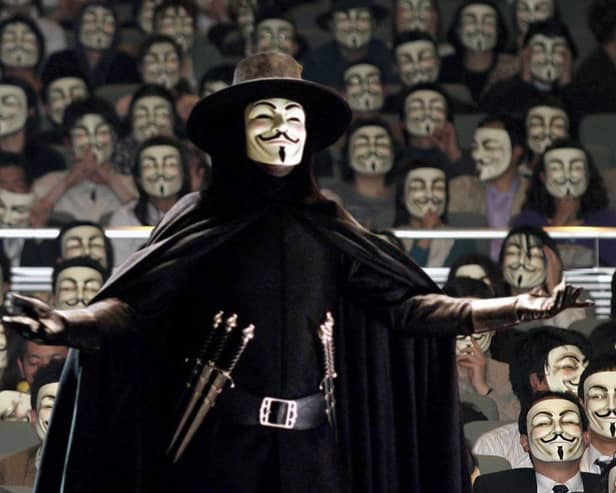 The mask featured in V for Vendetta is inspired by Guy Fawkes