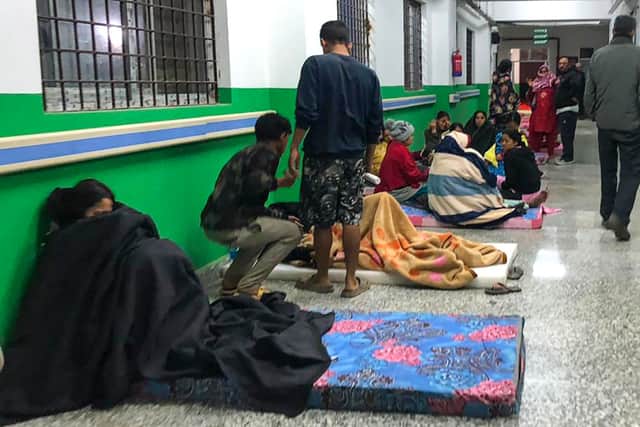 Survivors at the Jajarkot district hospital in the aftermath of the earthquake (Photo: BALKUMAR SHARMA/AFP via Getty Images)