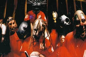 Slipknot are celebrating the 25th anniversary of their debut album with a new series of North American tour dates ahead of Knotfest Iowa 2024 (Credit: Roadrunner Records)