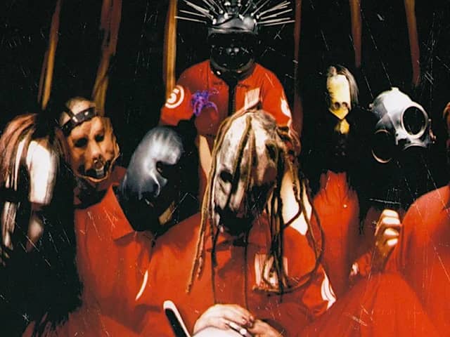 Slipknot are celebrating the 25th anniversary of their debut album with a new series of North American tour dates ahead of Knotfest Iowa 2024 (Credit: Roadrunner Records)
