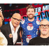 [L-R] Daisy May Cooper, Harry Hill, Ricky Wilson, Greg Davies and Jamali Maddix will all feature on Sky TV's 'Nevermind The Buzzcocks' Christmas special for 2023 (Credit: Sky TV)
