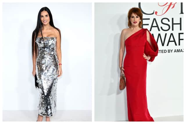 Demi Moore dazzled in a sequined Carolina Herrera gown whilst Molly Ringwald looked stunning in red. Photographs by Getty