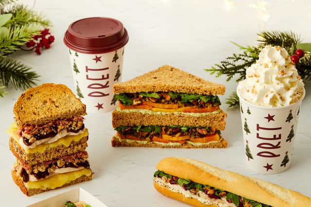 Pret A Manger has announced their Christmas 2023 sandwiches, drinks and sweet treats - here’s the full menu. Photo by Pret A Manger.