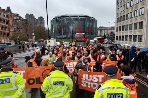 Just Stop Oil says their march was not on the same side of the road as the ambulance (Photo: Just Stop Oil/Supplied)