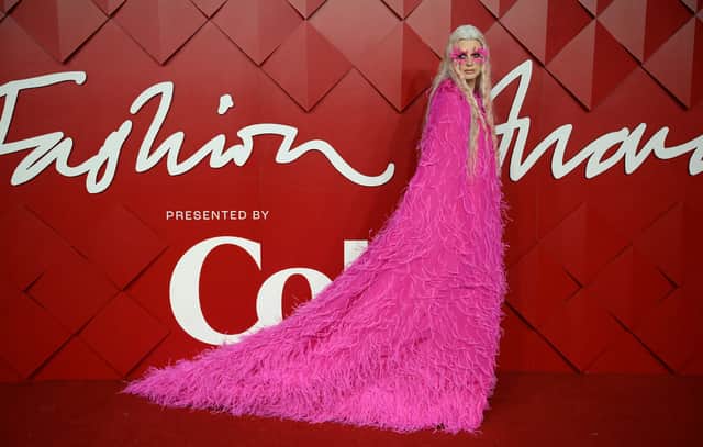 US model Kristen McMenamy poses on the red carpet upon arrival at The 2022 Fashion Awards in London. The 2023 event is now upon us - and the nominees for the accolades have been announced. Photo by Getty.