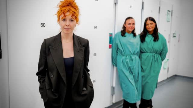Stacey Dooley spends time in the world of undertaking with her latest documentary, 'Stacey Dooley: Inside the Undertakers' (Credit: Geoff Kirby)