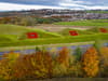 Remembrance: M8 motorway in West Lothian is adorned with 30ft-wide poppies painted onto grass pyramids nearby