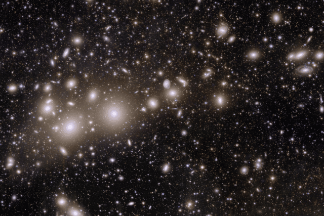 Euclid’s view of the Perseus cluster of galaxies. (Image: ESA)