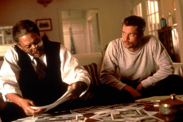 Morgan Freeman and Brad Pitt starred in David Fincher's second film, Se7en