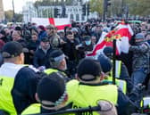 Counter-protesters clash with police in Parliament Square in central London, during pro-Palestinian protest march. Picture: Jeff Moore/PA Wire