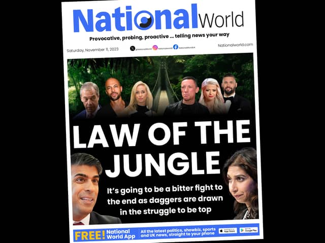 The law of the jungle: Rishi Sunak and Suella Braverman go head-to-head. Meanwhile I'm a Celebrity is all set to send celebs into the outback.