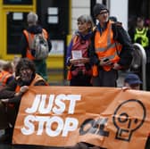 The Metropolitan Police have arrested 40 Just Stop Oil activists and warn this number "will rise" as a "large group" block a busy road in London. (Photo: Getty Images)
