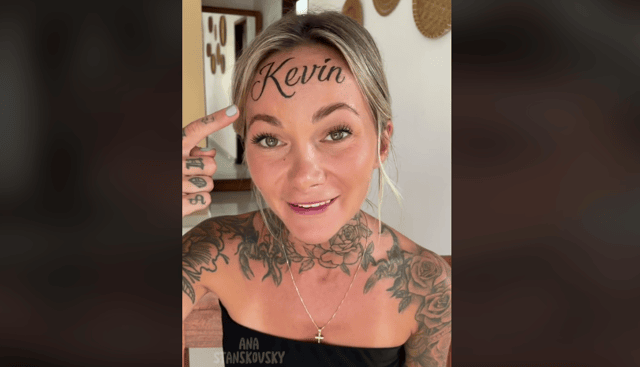 Instagram influencer Ana Stanskovsky who allegedly tattooed her boyfriend's name on her forehead has finally explained the truth. Photo by Instagram/Ana Stanskovsky 
