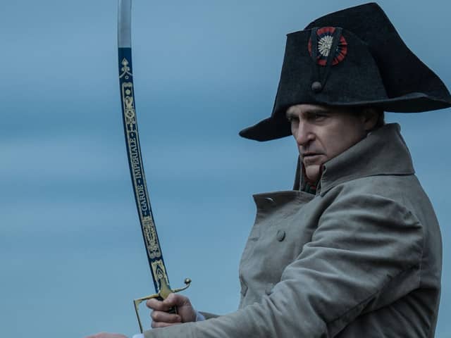 Joaquin Phoenix in "Napoleon," premiering in theatres around the world on 22 November 2023 (Apple/ Columbia Pictures)