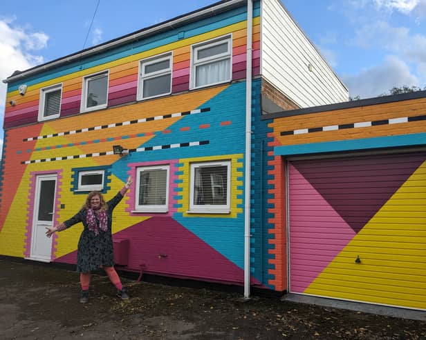Tash Frootko in front The Hive at Tredworth Infant School in Gloucester (Stuart Doust / SWNS)