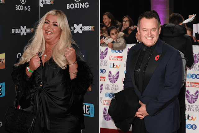 Both Gemma Collins (left) and Paul Burrell are among the names daring to leave their hat on in the Christmas edition of "The Real Full Monty" (Credit: Getty Images)