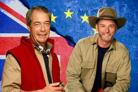 Fred Sirieix challenged Nigel Farage, left, over Brexit on I'm A Celebrity. Credit: ITV/Adobe/Mark Hall