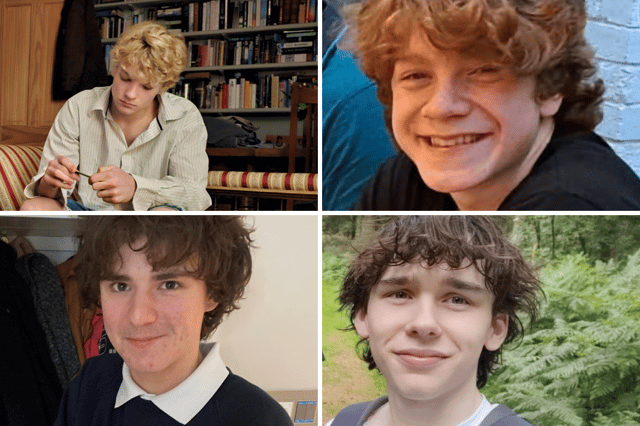 A search is under way in North Wales after Jevon Hirst, Harvey Owen, Wilf Henderson and Hugo Morris were reported missing. (credit: North Wales Police) 