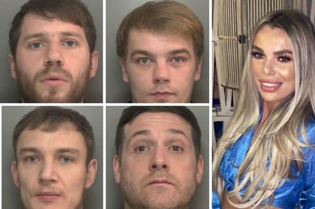 Top: Sean Zeisz and Niall Barry and bottom, Joseph Peers and James Witham have all been convicted of the murder of Ashley Dale, right, who was killed in Liverpool last year 
