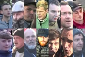 Police have released images of 20 men wanted in connection with Armistice Day counter protests. 