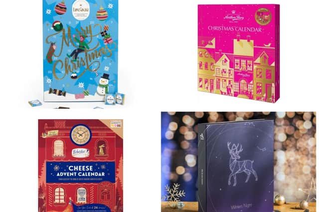 8 best advent calendars for adults - chocolate, cheese, alcohol, homeware and more. Photos: Love Cocoa (top left), Anthon Berg (top right), So Wrong It's Nom and Ilchester Cheese (bottom left) and Arran (bottom right).
