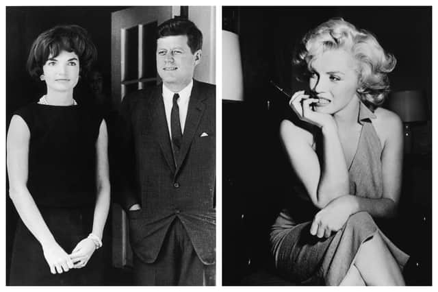JFK and Jackie Kennedy were married for 10 years, he was alleged to have had an affair with Marilyn Monroe. Photographs by Getty