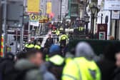 The scene in Dublin city centre after five people were injured, including three young children, following a serious public order incident which occurred on Parnell Square East shortly after 1.30pm. Brian Lawless/PA Wire