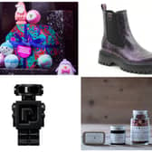 8 perfect Christmas 2023 presents for the vegetarian or vegan in your life including gifts for her and him. Photos by Lush (top left), Heavenly Feet (top right), The Perfume Shop (bottom left) and Yellow Gorse (bottom right).