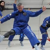 John McFall in zero gravity as he undergoes tests to be sent into space (ESA/Novespace)
