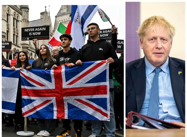 Former Prime Minister Boris Johnson has joined celebrities including presenter Rachel Riley and criminal barrister and TV personality Robert Rinder at the antisemitism march in London today (Sunday 26 November). Photo by Getty Images. Composite image by NationalWorld.