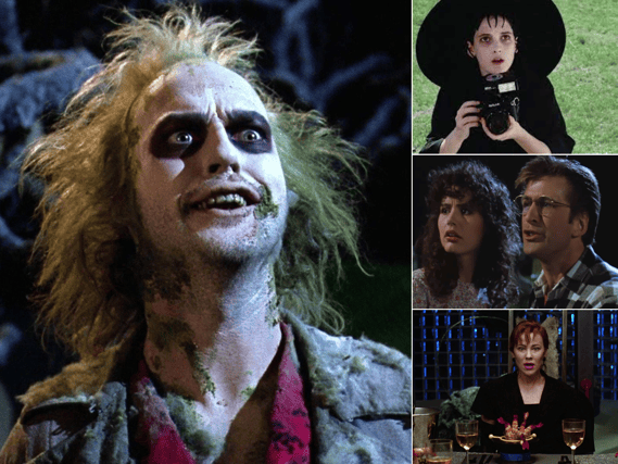 The cast of Beetlejuice then - (main) Michael Keaton (top right) Winona Ryder (middle) Geena Davis and Alec Baldwin and (bottom) Catherine O'Hara. Pictures: Warner Bros.