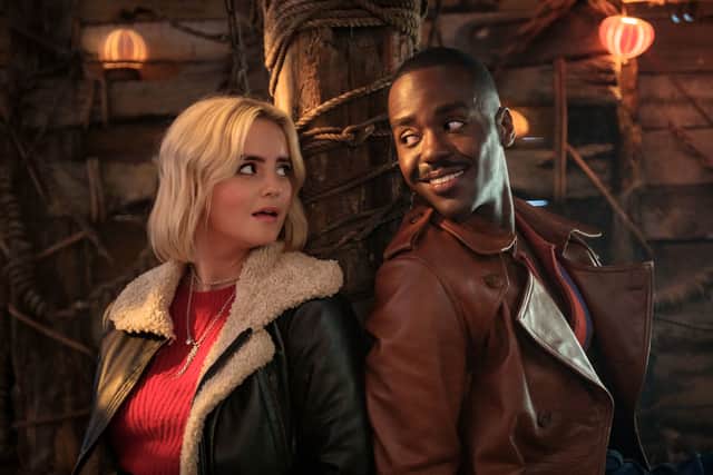 First look image of Millie Gibson and Ncuti Gatwa in the Doctor Who Christmas special 2023