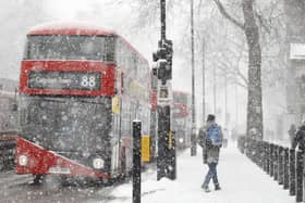 A blizzard hits central London (Image: TOLGA AKMEN/AFP via Getty Images)