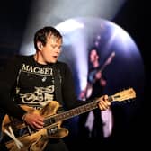 Tom Delonge of Blink 182 performs live on the Main stage during the third and final day of Reading Festival on August 29, 2010
