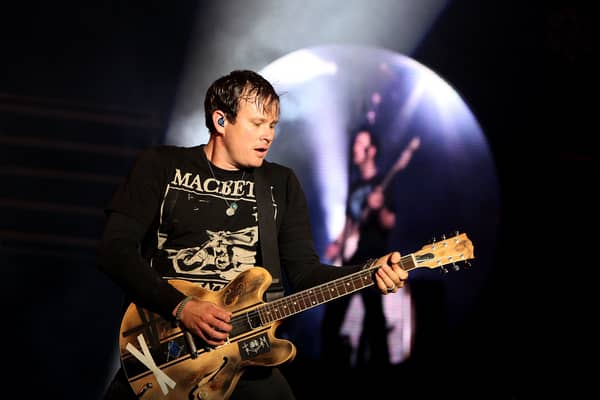 Tom Delonge of Blink 182 performs live on the Main stage during the third and final day of Reading Festival on August 29, 2010