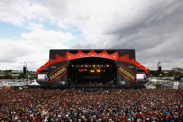 A general view of the main stage as Madness perform live on the Main Stage during day two of Reading Festival 2011 