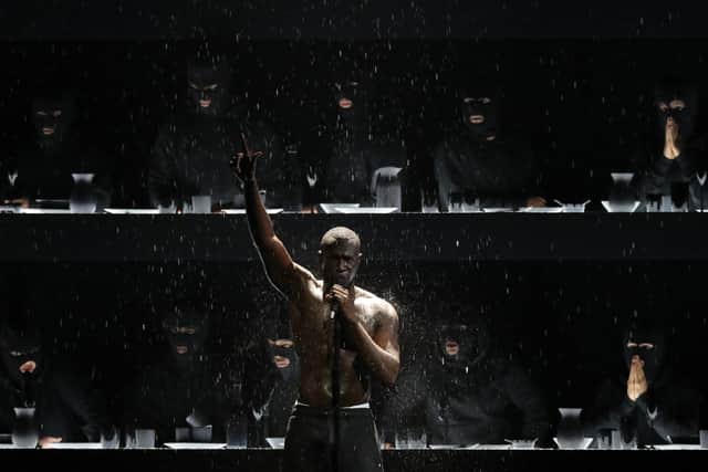 Stormzy performs during the BRIT Awards 2018 ceremony and live show in London on February 21, 2018 (AFP via Getty Images)