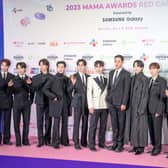 South Korean boy band Seventeen attend a red carpet event at the 2023 Mama Awards at the Tokyo Dome in Tokyo on November 29, 2023. (Photo by Philip FONG / AFP)