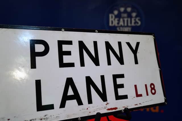 A Penny Lane street sign which was stolen by drunk students and has been returned