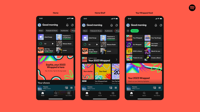 Spotify Wrapped will appear on the home page of your app. Image: Spotify