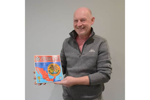 Andrew Knott, 65, was given the already-complete sticker book from Mexico 70 as a 12th birthday present from his auntie 53 years ago (SWNS)